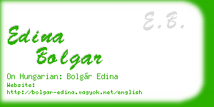 edina bolgar business card