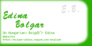 edina bolgar business card